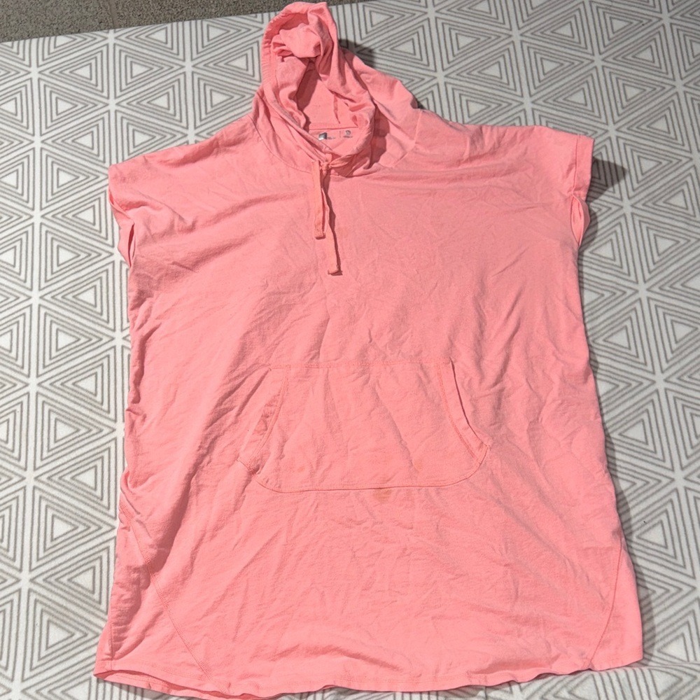 Xersion Pink Hoodie Poncho‎ Pocket Short Sleeve Athleisure Women